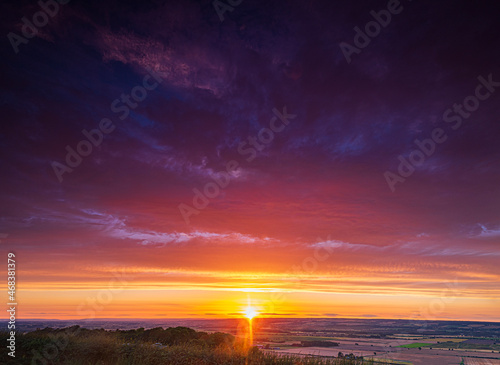 Sunset at Staxton Hill overlooking the Vale of Pickering