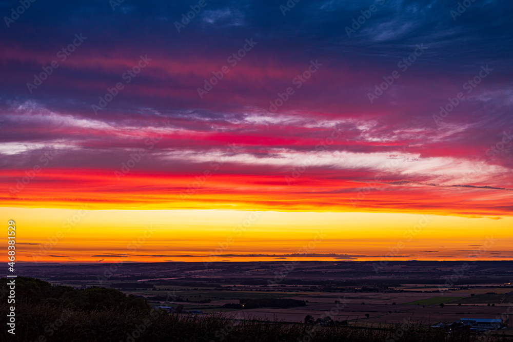 Sunset at Staxton Hill overlooking the Vale of Pickering