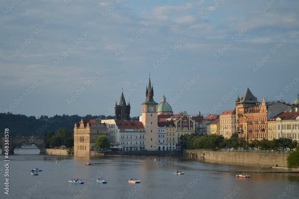 charles bridge and city castle Praha