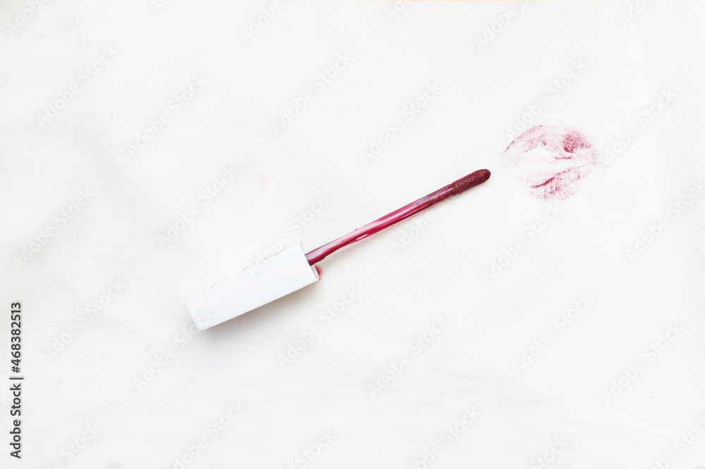 red lipstick on a white clothes with dirty stain from kiss red lipstick on a white clothes with dirty stain from kiss