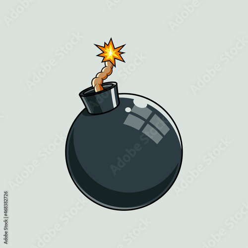 bomb with burning wick vector isolated on a white background