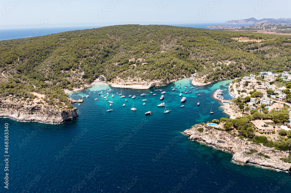 Drone photography of Portals Vells, coast of mallorca