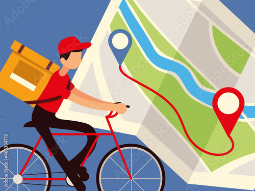 delivery man riding a bike