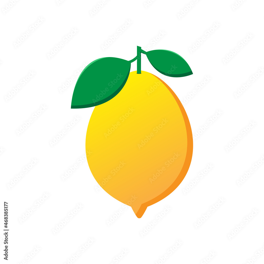 Lemon fruit vector design on white background Lemon fruit vector design on white background