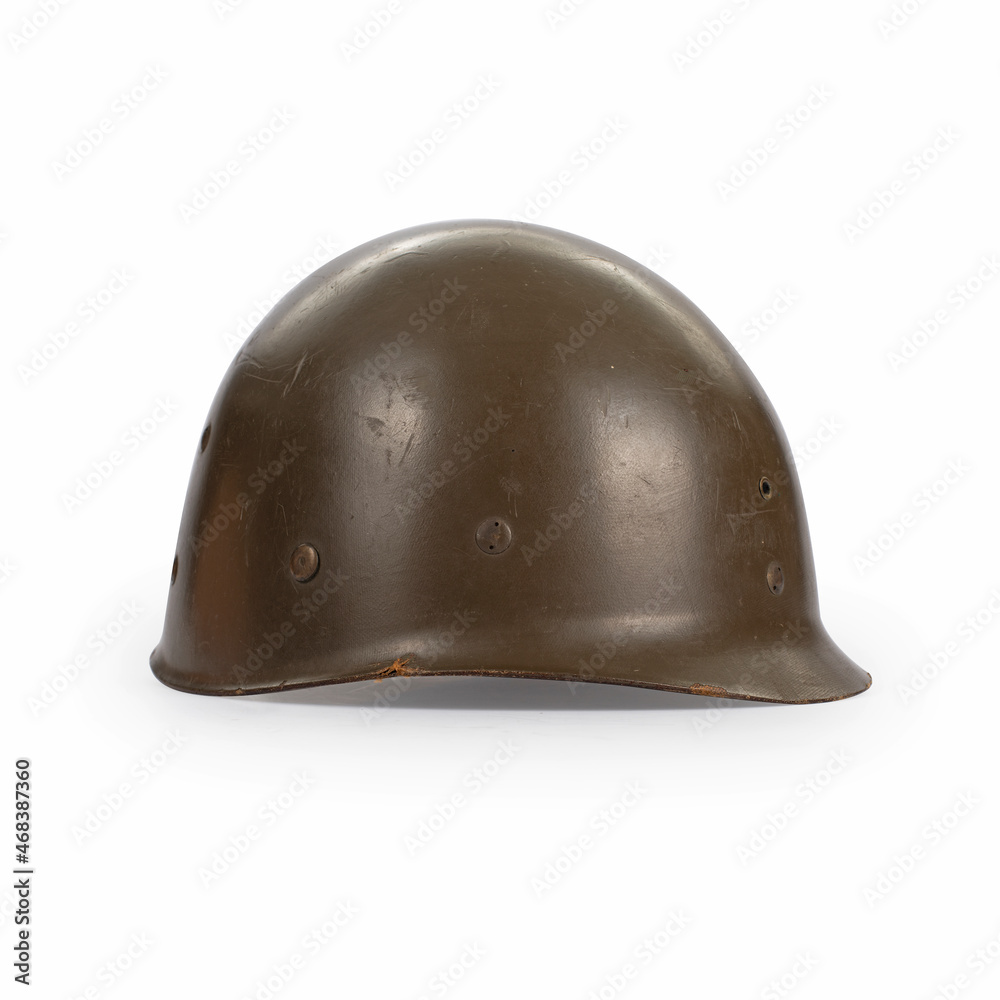 Fototapeta premium Military helmet on white background