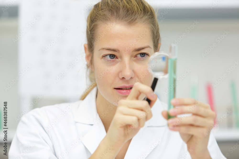 closeupportrait of doctor biologist in the lab closeupportrait of doctor biologist in the lab