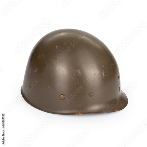 Military helmet on white background