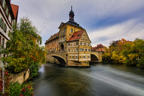 altes Rathaus Bamberg Fluss Langzeit Belichtung