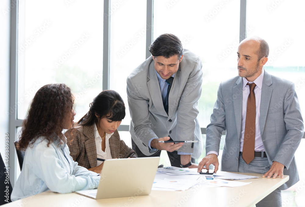 businesspeople team meeting and brainstorming works on the table in conference room businesspeople team meeting and brainstorming works on the table in conference room