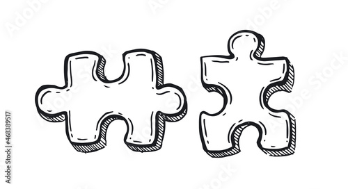 Puzzles hand drawn vector illustration.