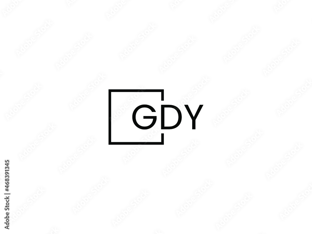 GDY Letter Initial Logo Design Vector Illustration - obrazy, fototapety, plakaty 