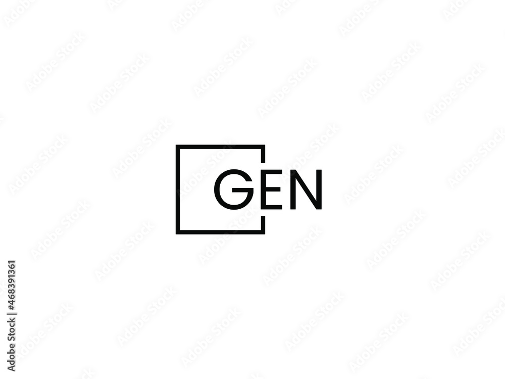 Fototapeta premium GEN Letter Initial Logo Design Vector Illustration