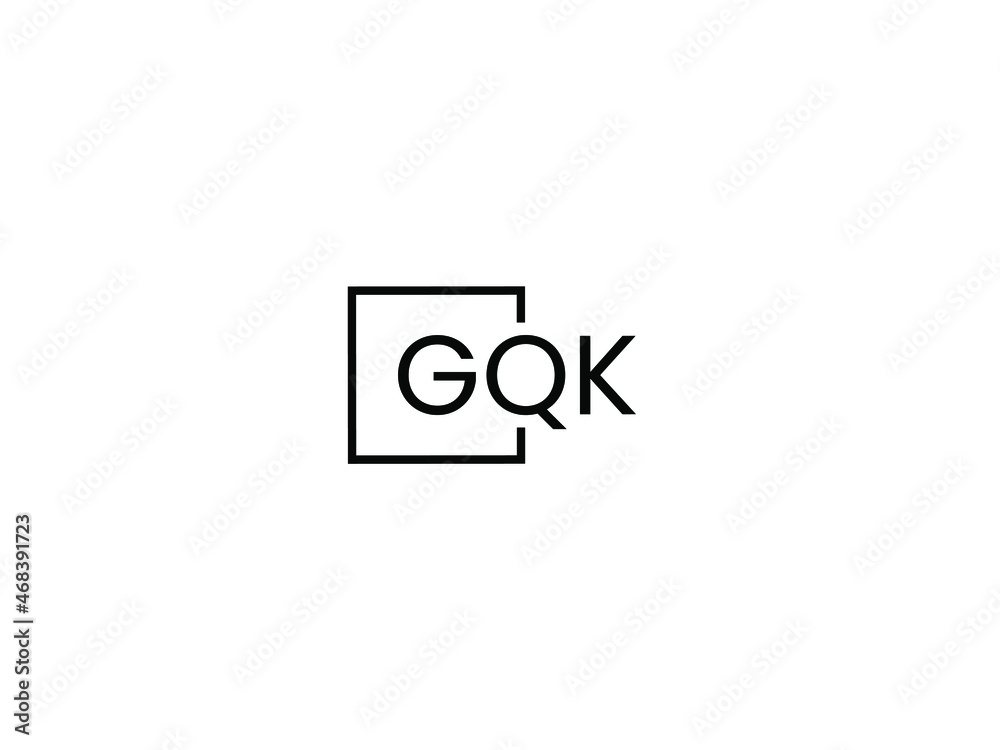 GQK Letter Initial Logo Design Vector Illustration