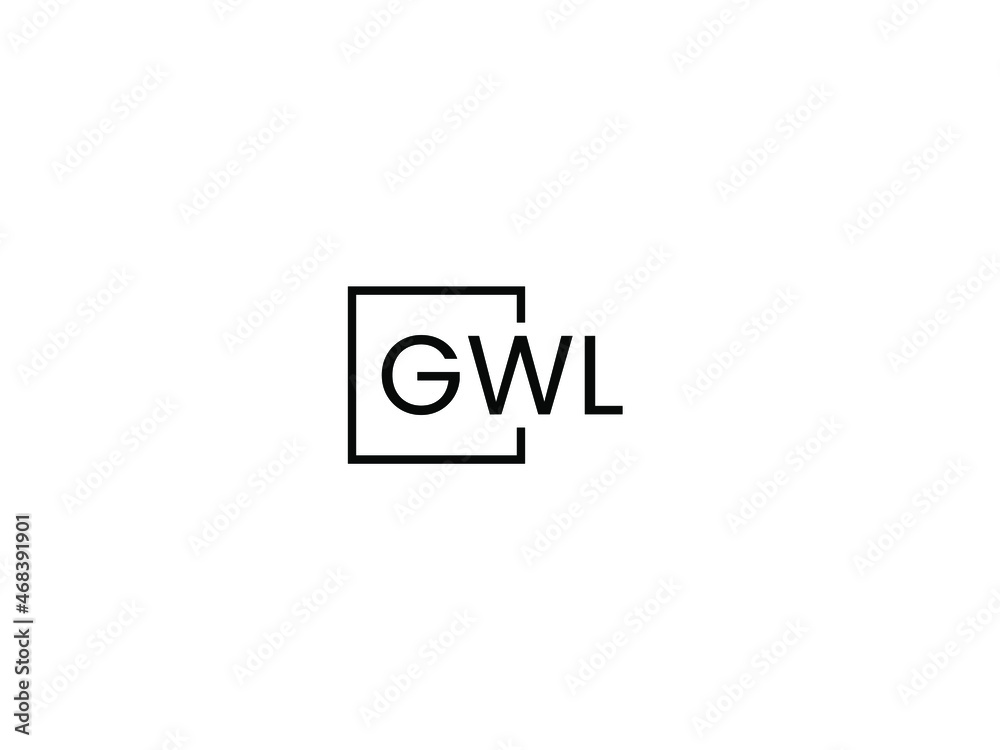 GWL Letter Initial Logo Design Vector Illustration