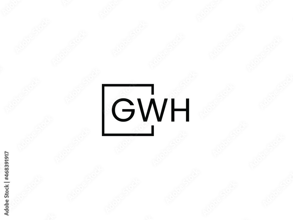 GWH Letter Initial Logo Design Vector Illustration