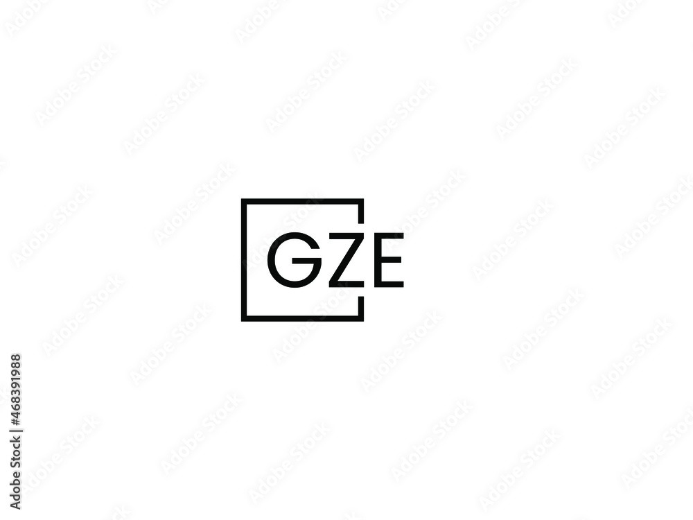 GZE Letter Initial Logo Design Vector Illustration