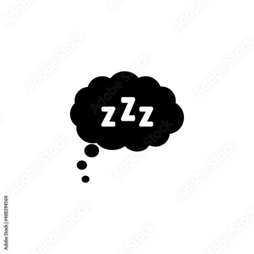 Sleep icon comic bubble zzz isolated on white background. Sleep flat pictogram for business, marketing, internet concept. Trendy modern vector symbol for web site design or mobile app. EPS 10