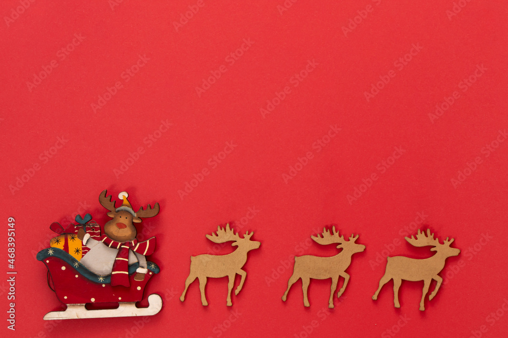 New Year's daughter-in-law with traveling reindeer. New Year's daughter-in-law with traveling reindeer.