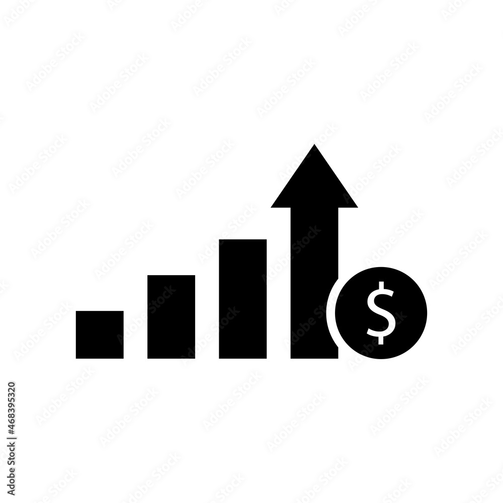 Chart icon. Growing dollar icon Chart icon. Growing dollar icon