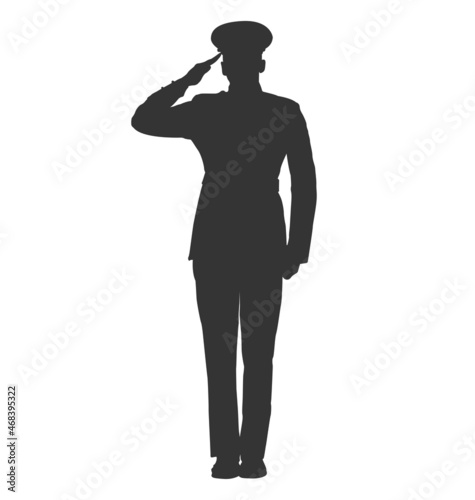 military or police salute silhouette photo