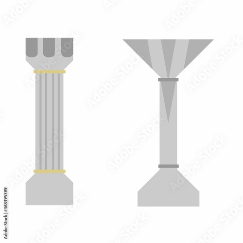 A Roman pillars, in both traditional and modern style, on simplified design