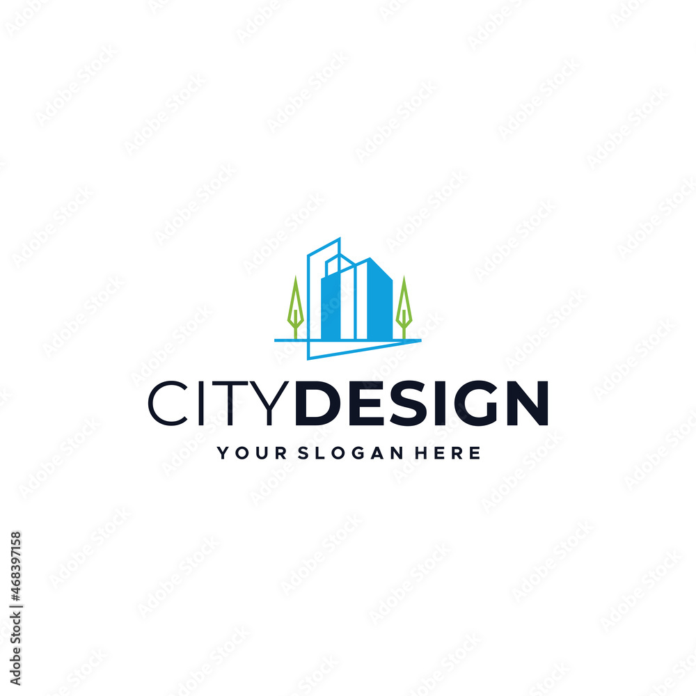 minimalist CITYDESIGN building villa Logo design