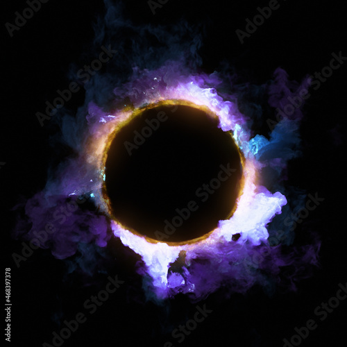Fototapeta Mystical ring, spiritual aura and abstract solar flare