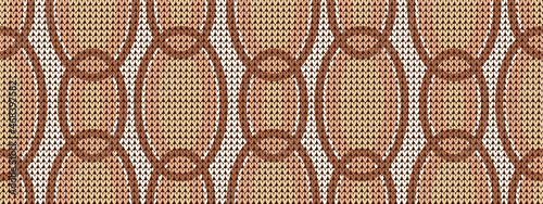 knitting crochet biege brown background horizontal banner winter Finnish pattern ornament sweater