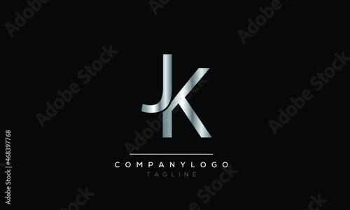 Abstract Letter Initial JK KJ Vector Logo Design Template