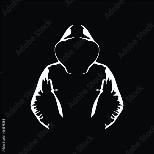 Simple creative modern Man in Hoodie Logo design template suitable for t-shirt logo, digital, icon, wallpaper and other marketing material purpose