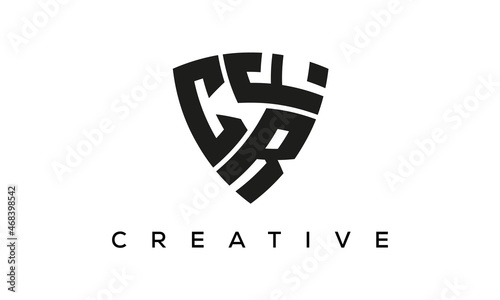 CRF letters logo, security Shield logo vector	