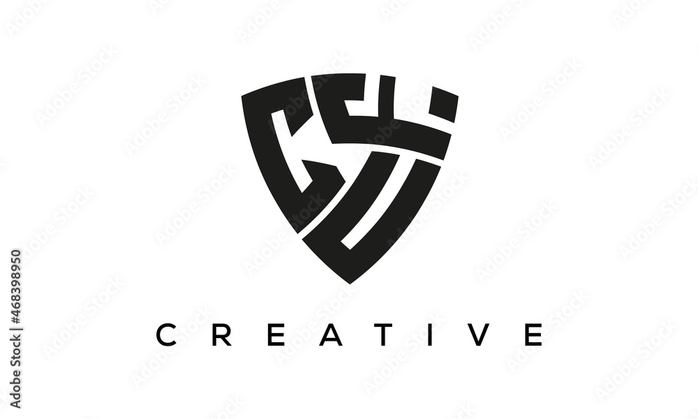 CUF letters logo, security Shield logo vector CUF letters logo, security Shield logo vector