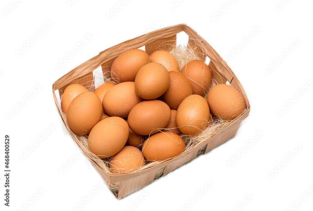 Egg background. Eggs in a carton box