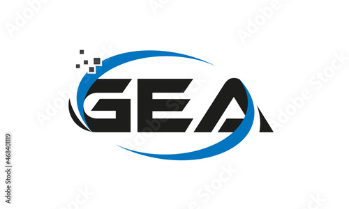 dots or points letter GEA technology logo designs concept vector Template Element