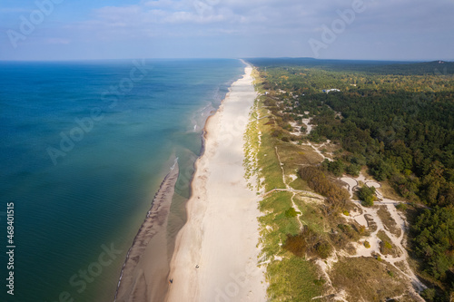 Aerial autumn fall sunrise view of Nida city, Curonian Spit, Lithuania © Top Lithuania