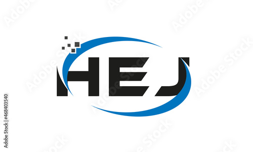 dots or points letter HEJ technology logo designs concept vector Template Element