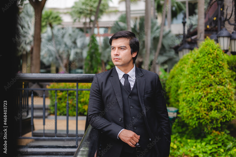 smart businessman at work, professional business male person working in modern office