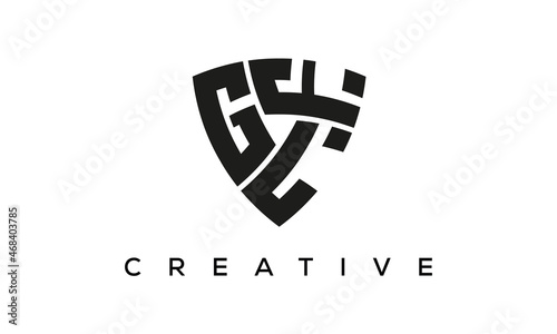GLF letters logo, security Shield logo vector	 photo