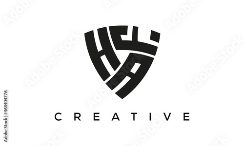 HAF letters logo, security Shield logo vector	