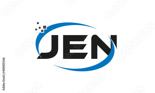 dots or points letter JEN technology logo designs concept vector Template Element photo