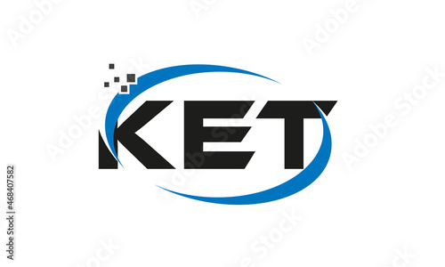 dots or points letter KET technology logo designs concept vector Template Element