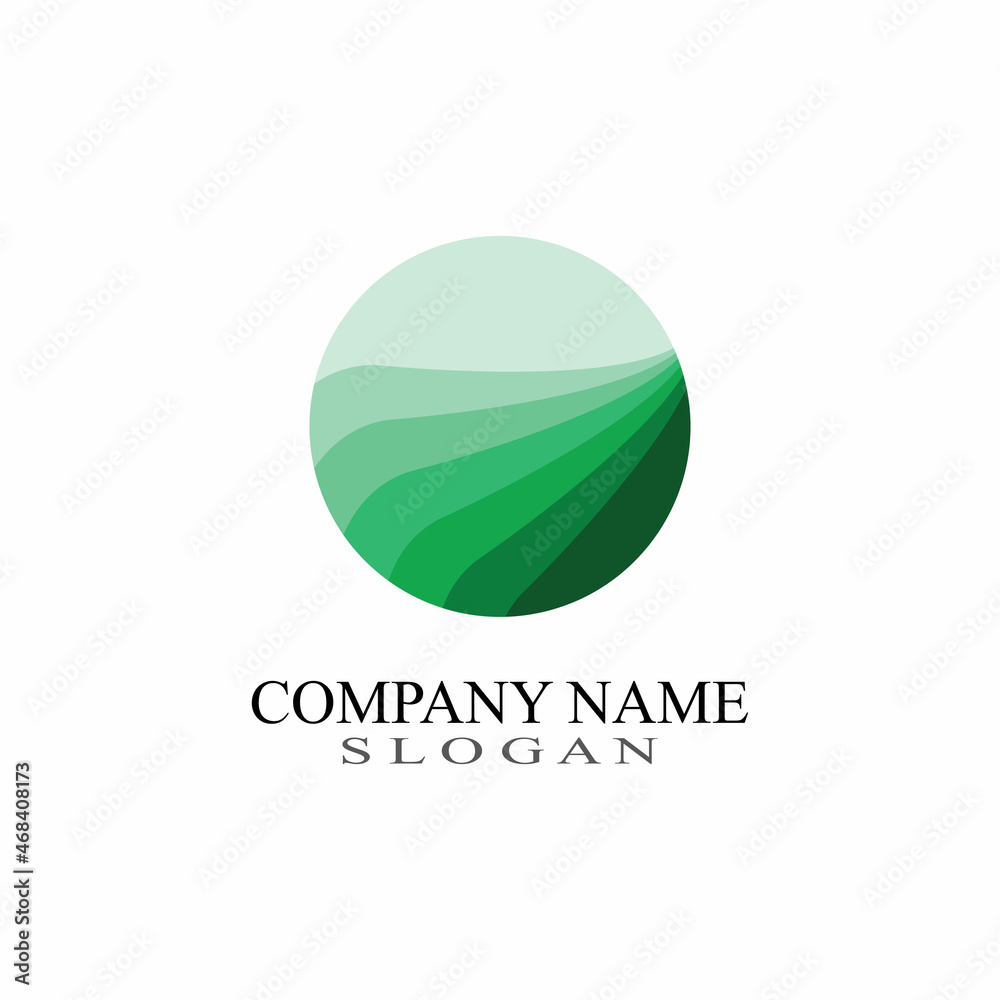 wave logo bussines element of nature concept design template