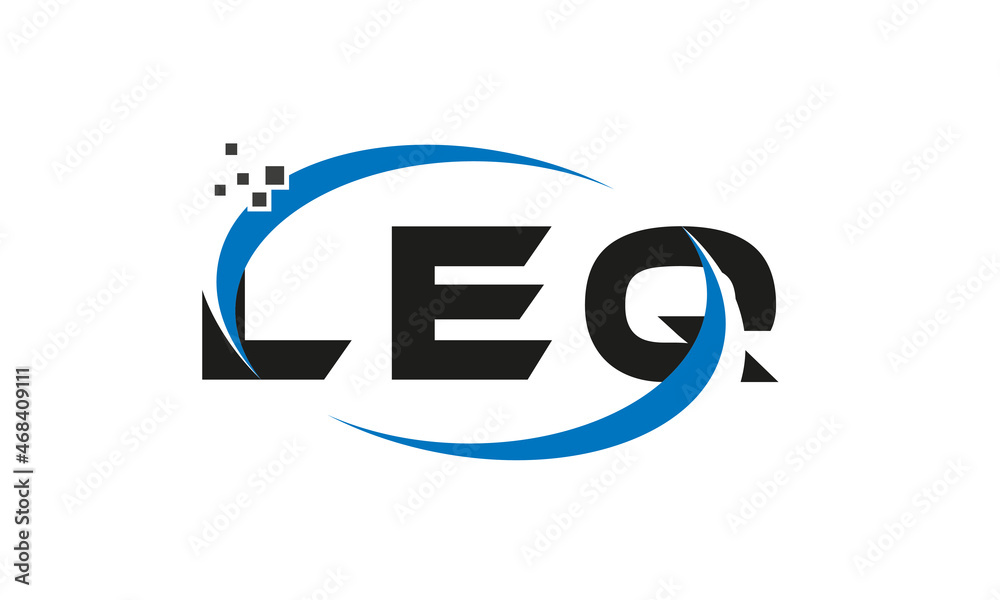 dots or points letter LEQ technology logo designs concept vector Template Element dots or points letter LEQ technology logo designs concept vector Template Element