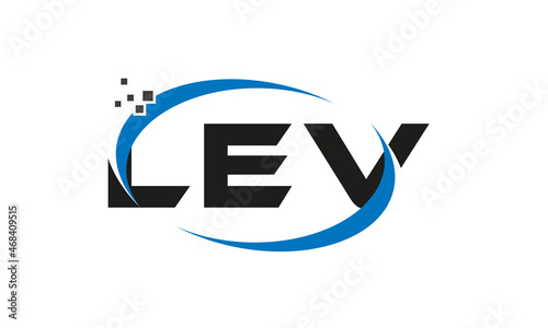 dots or points letter LEV technology logo designs concept vector Template Element