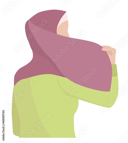 Vector illustration women in hijab for design