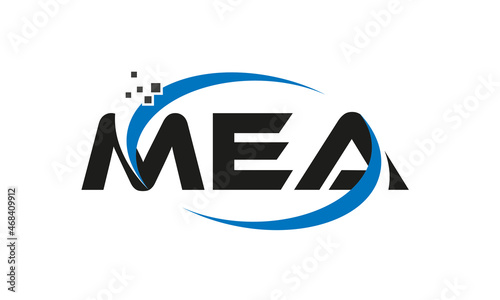 dots or points letter MEA technology logo designs concept vector Template Element