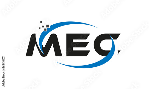dots or points letter MEC technology logo designs concept vector Template Element
