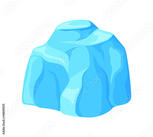 Cold piece. Symbol of chill, cooling ice crystals, cartoon flat vector illustration