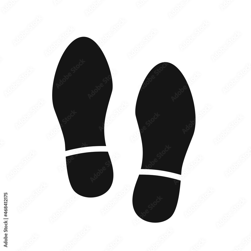 black Footwear black print isolated on white. black Footwear black print isolated on white.