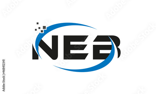 dots or points letter NEB technology logo designs concept vector Template Element